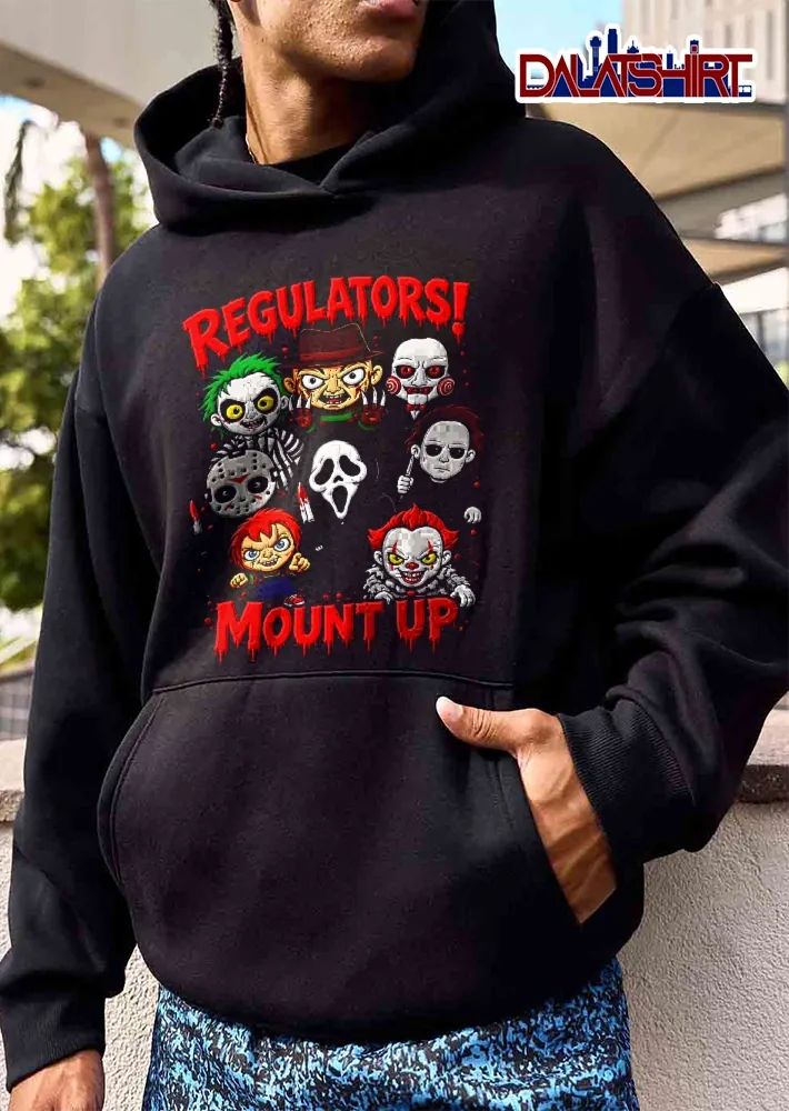 Regulators Mount Up Cartoon Chibi Horror Movie Villains shirt