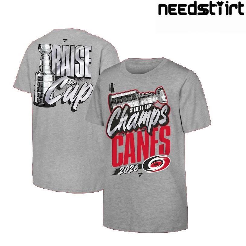 Carolina Hurricanes Stanley Cup Champions 2026 Raise The Cup Canes Two Sided Shirt
