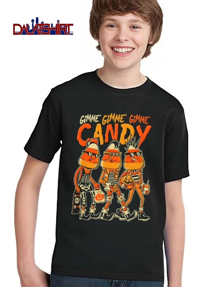 Gimme Candy Cartoon Punk Corn Characters Skeleton Halloween shirt