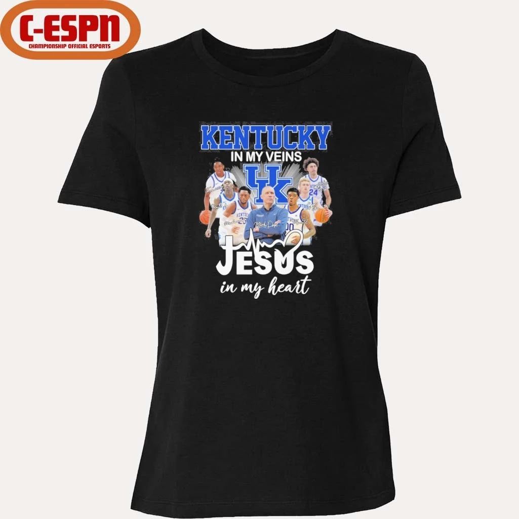 Kentucky Jayhawks Basketball In My Veins Jesus In My Heart Shirt