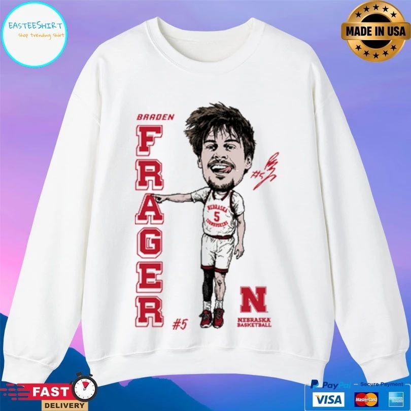 Braden Frager 5 Nebraska Cornhuskers Men’s Basketball T-shirt