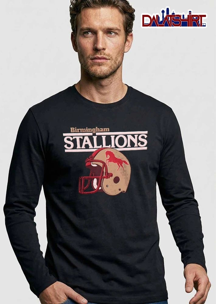 Birmingham Stallions Distressed Retro Football Helmet Horse Logo shirt