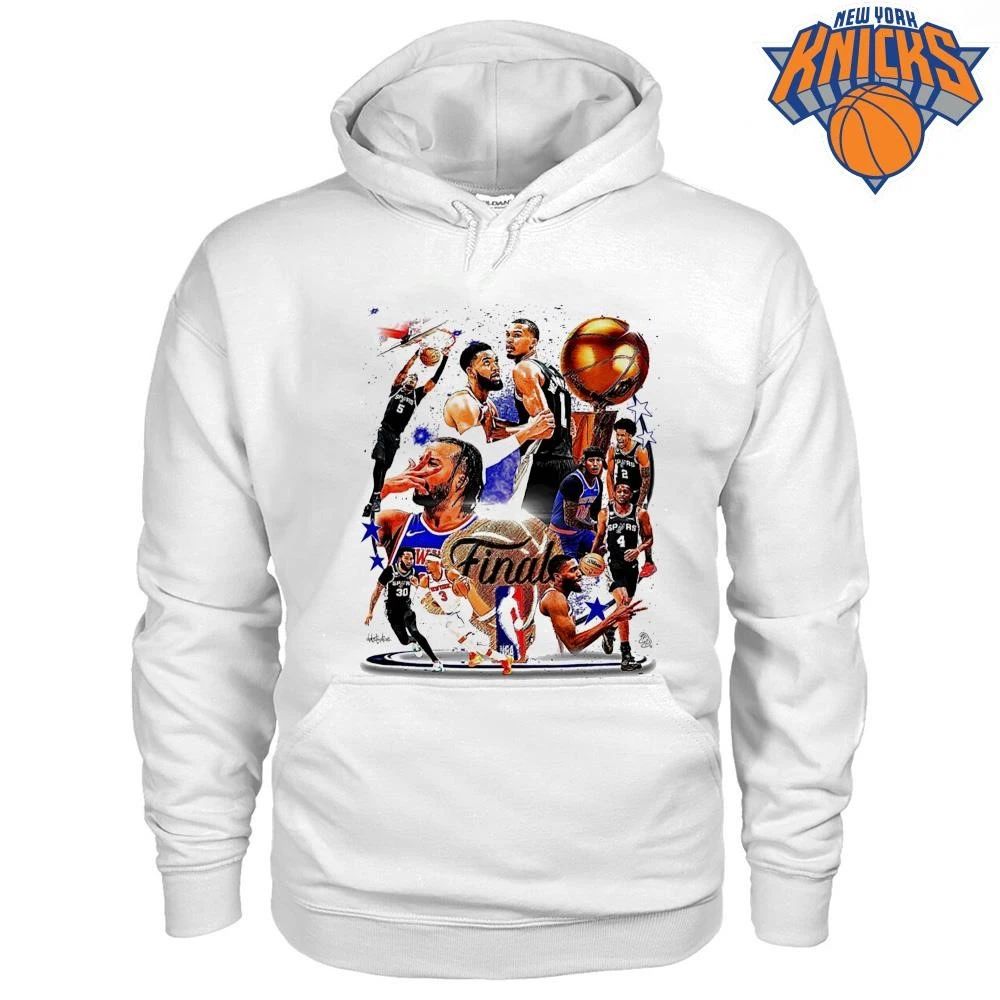 New York Knicks vs San Antonio Spurs Jalen Brunson Victor Wembanyama Larry O’Brien Trophy Vintage Bootleg NBA Finals 2026 Shirt