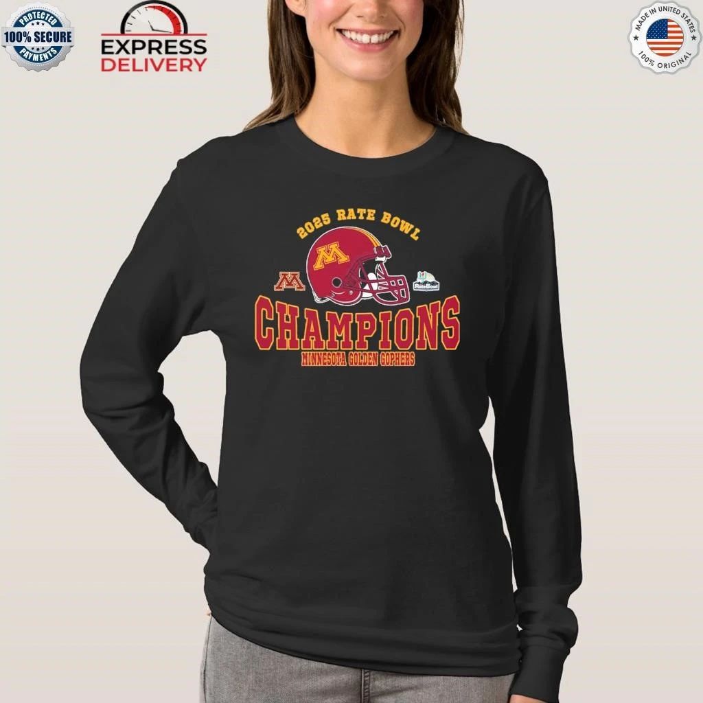 2025 Rate Bowl Champions Minnesota Golden Gophers Football Champions 2025 Rate Bowl Shirt