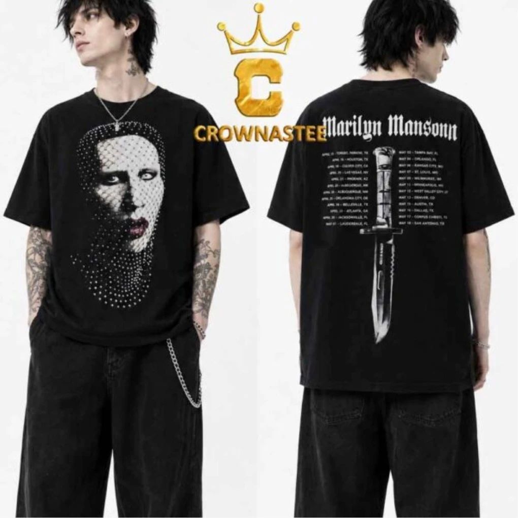 Marilyn Manson Freak On Parade 2026 Tour Knife Two Sided Shirt