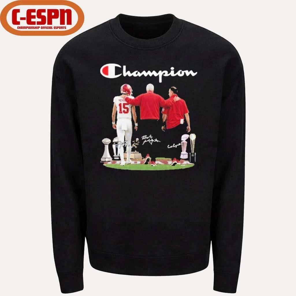 Champion Fernando Mendoza, Curt Cignetti And Bob Knight Indiana Football Shirt
