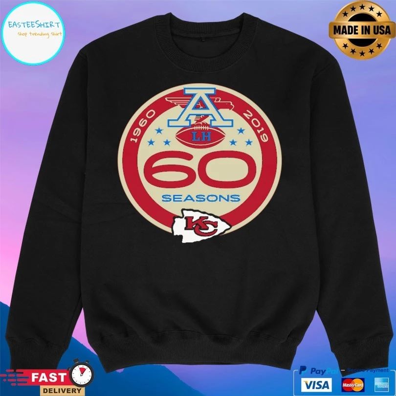 Kansas City Chiefs 60 Seasons 1960 – 2019 Logo T-shirt