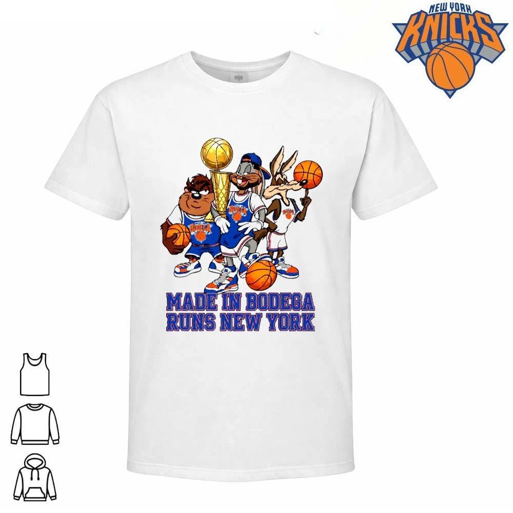 Made In Bodega Runs New York Cartoon Character Basketball Championship Graphic Shirt