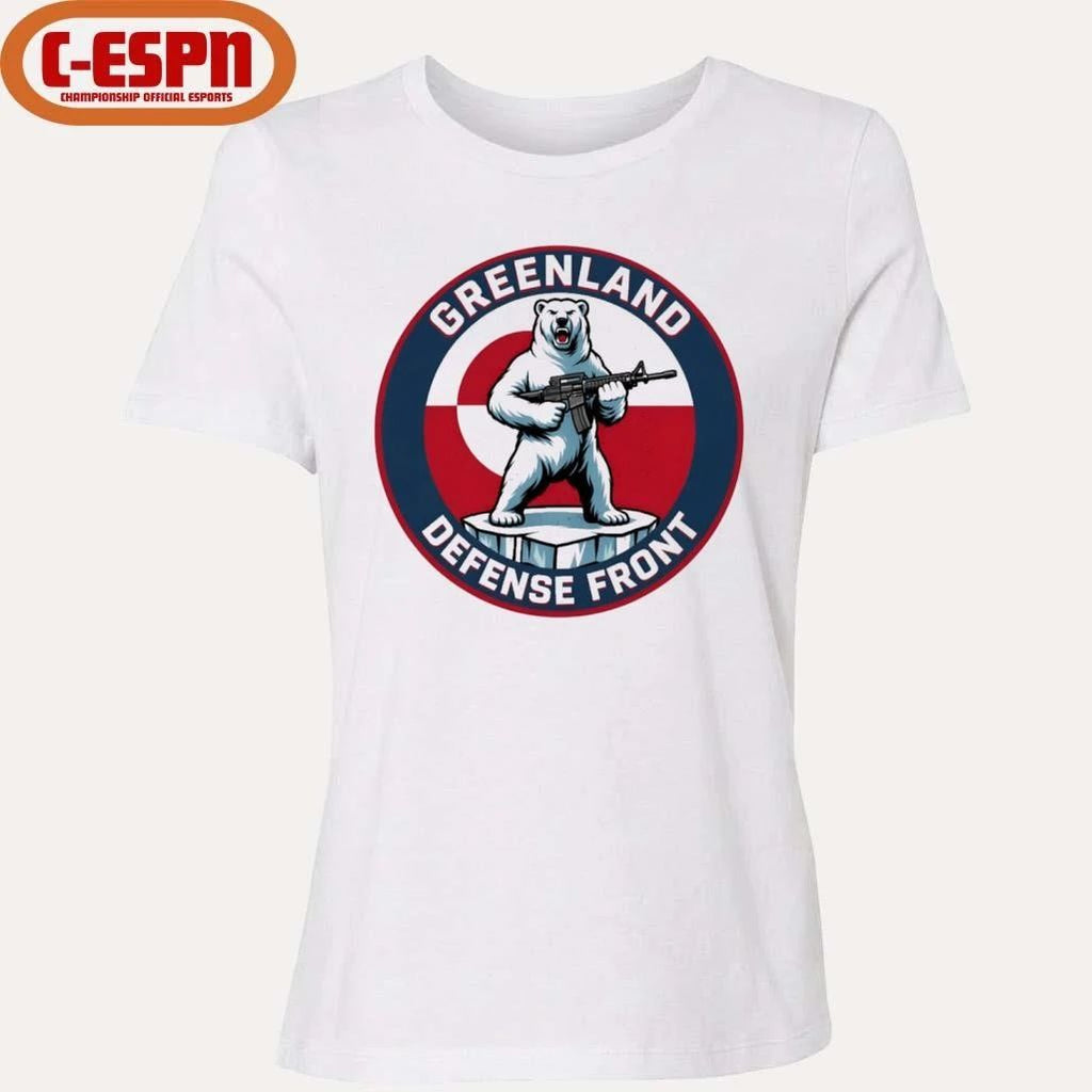 Greenland Defense Front Funny Political Polar Bear Solider T-Shirt