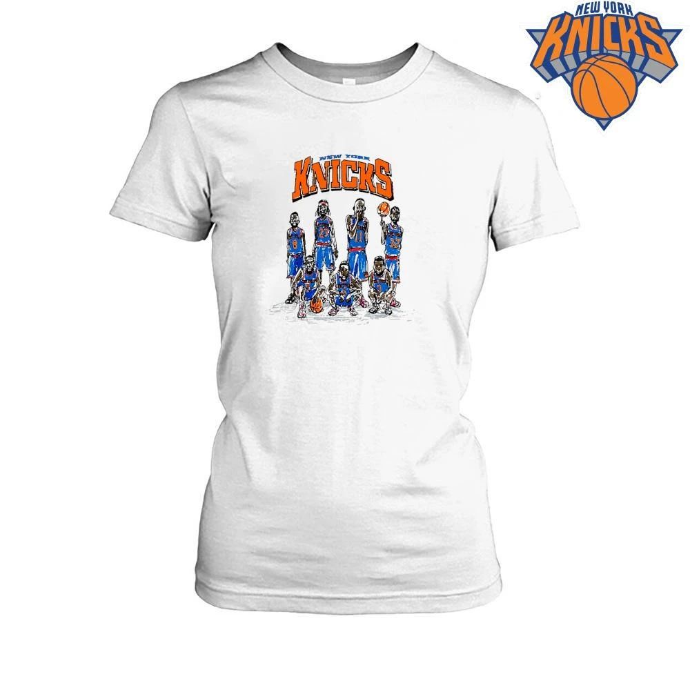 New York Knicks Champions NBA 2026 Caricature Team Roster Hand Drawn Shirt
