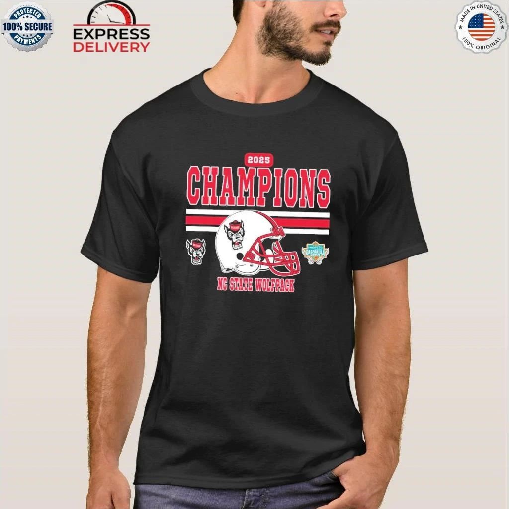 Celebrates Champions 2025 Gasparilla Bowl NC State Wolfpack To The Champions 2025 Union Home Mortgage Gasparilla Shirt