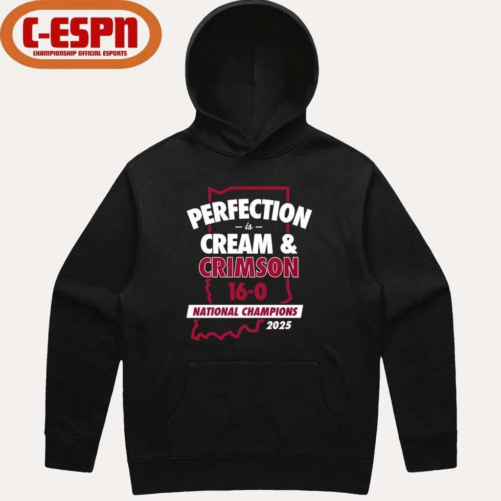 IU Football Perfection is Cream and Crimson National Champions T-Shirt