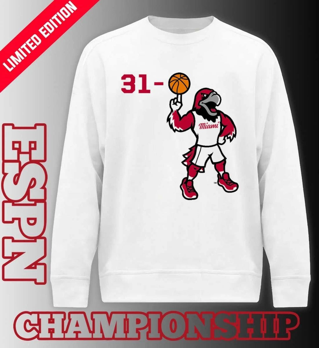 31-0 Miami RedHawks Basketball Mascot Shirt