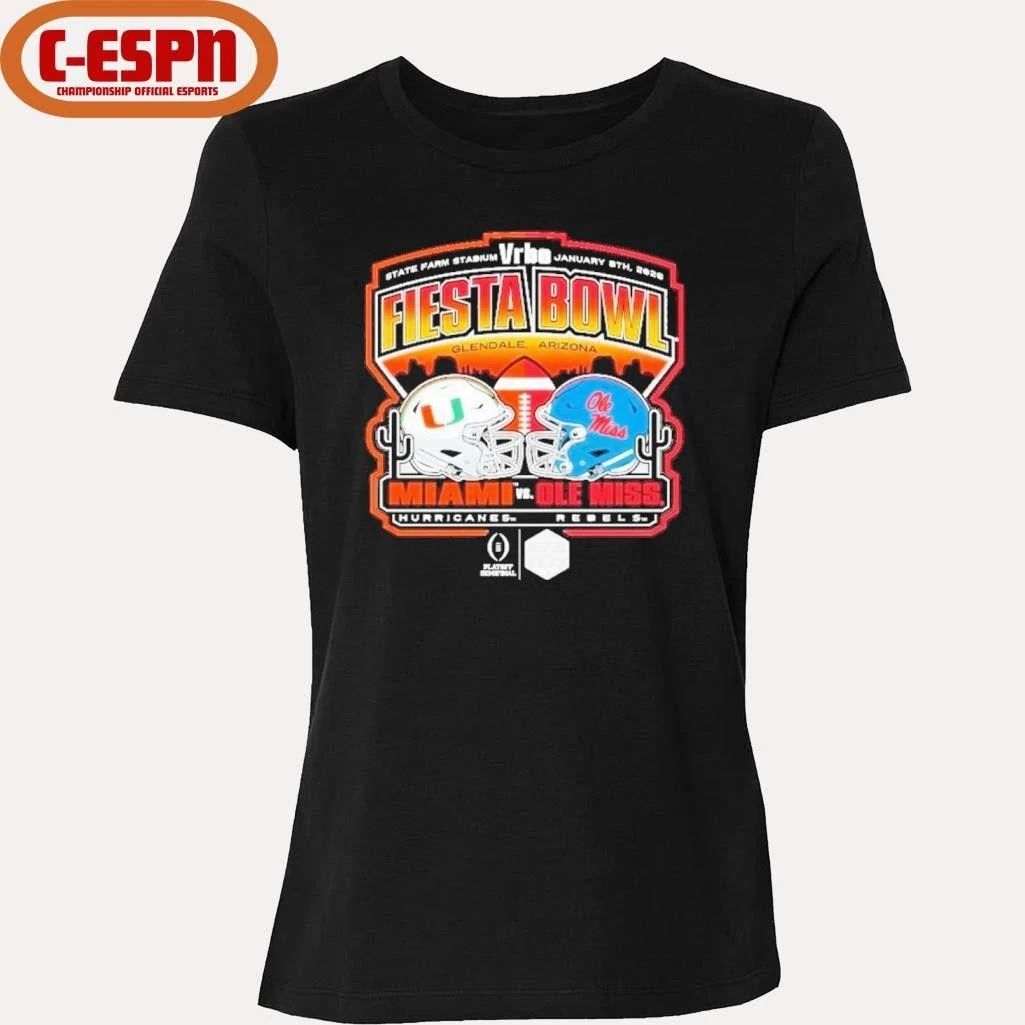 Miami Vs Ole Miss 2026 CFP Semifinal At The Vrbo Fiesta Bowl Matchup Scripted Shirt
