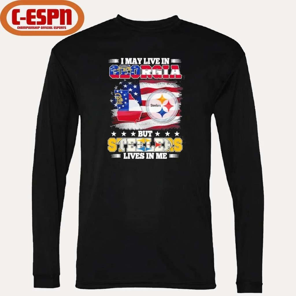 I May Live In Georgia But Steelers Lives In Me Shirt
