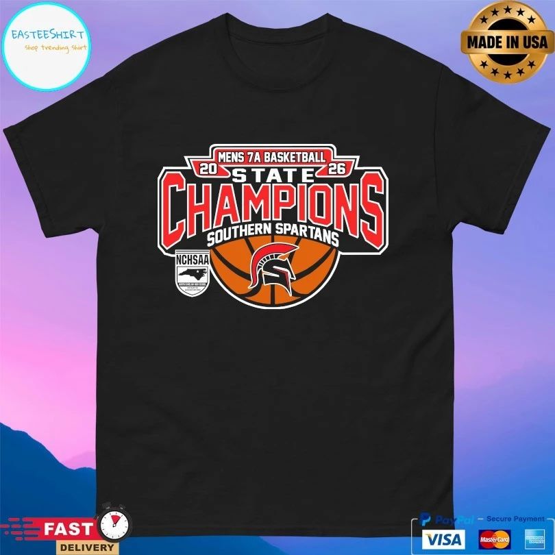 NCHSAA Men’s 7a Basketball State Champions Southern Spartans 2026 T-shirts