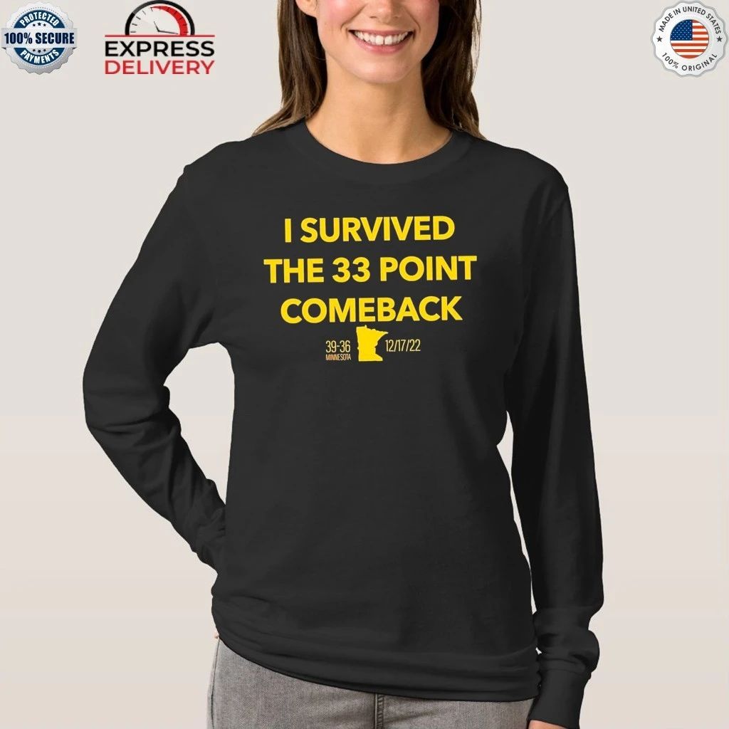 I Survived The 33 Point Comeback Minnesota Football Shirt