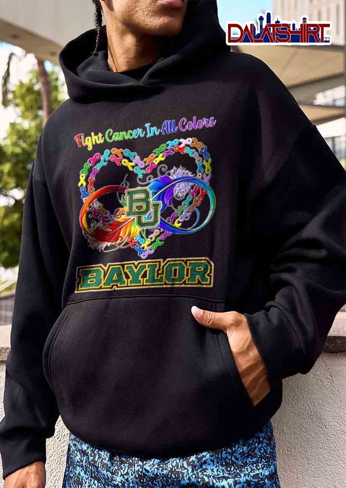 Baylor Bears NCAA Fight Cancer In All Colors Awareness Ribbons Heart Feather Infinity Symbol shirt