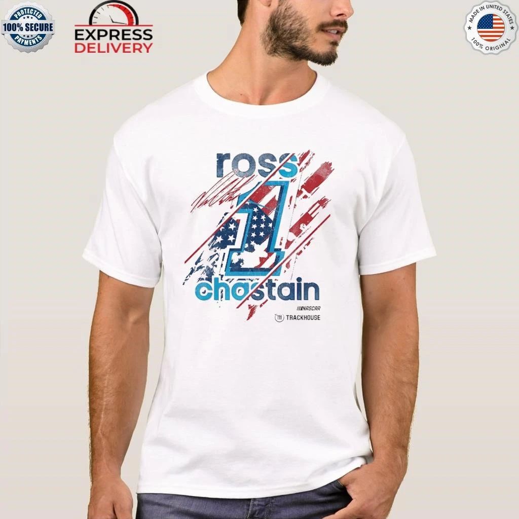 Ross Chastain Trackhouse Racing Team Collection 2026 Driver Flag Shirt