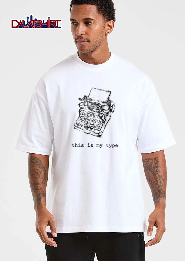 This Is My Type Vintage Mechanical Typewriter Pencil Line Sketch shirt