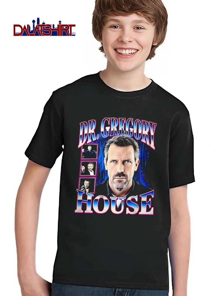 Dr Gregory House Close Up Portrait Inset Photos 90s Bootleg shirt
