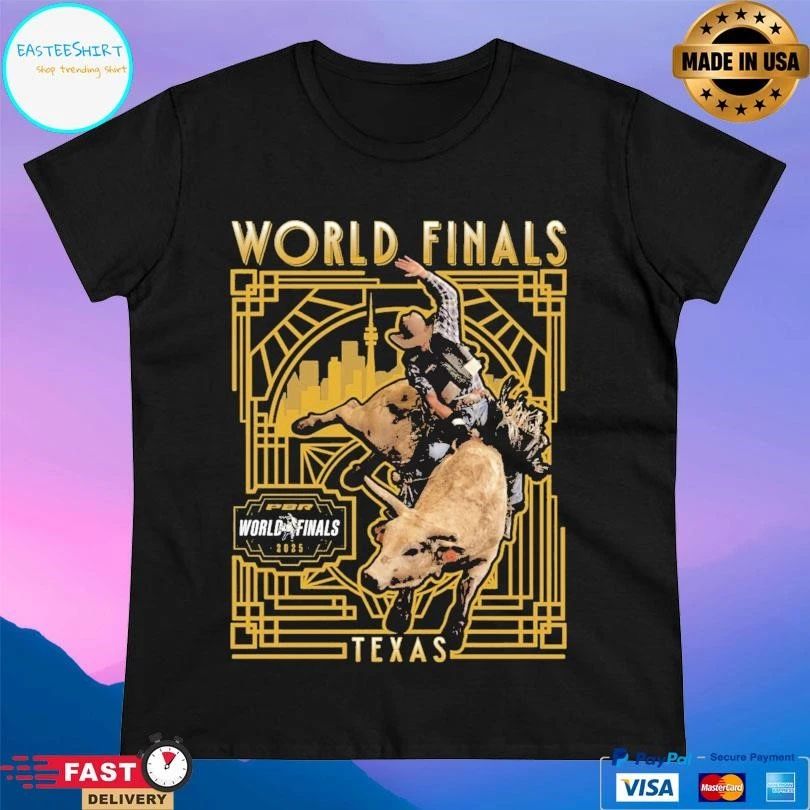 PBR World Finals 2025 Art Deco Bull Rider Texas T-shirts