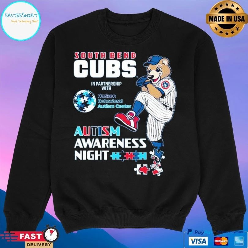 South Bend Cubs In Partnership With Horizon Behavioral Autism Center Autism Awareness Night T-shirts