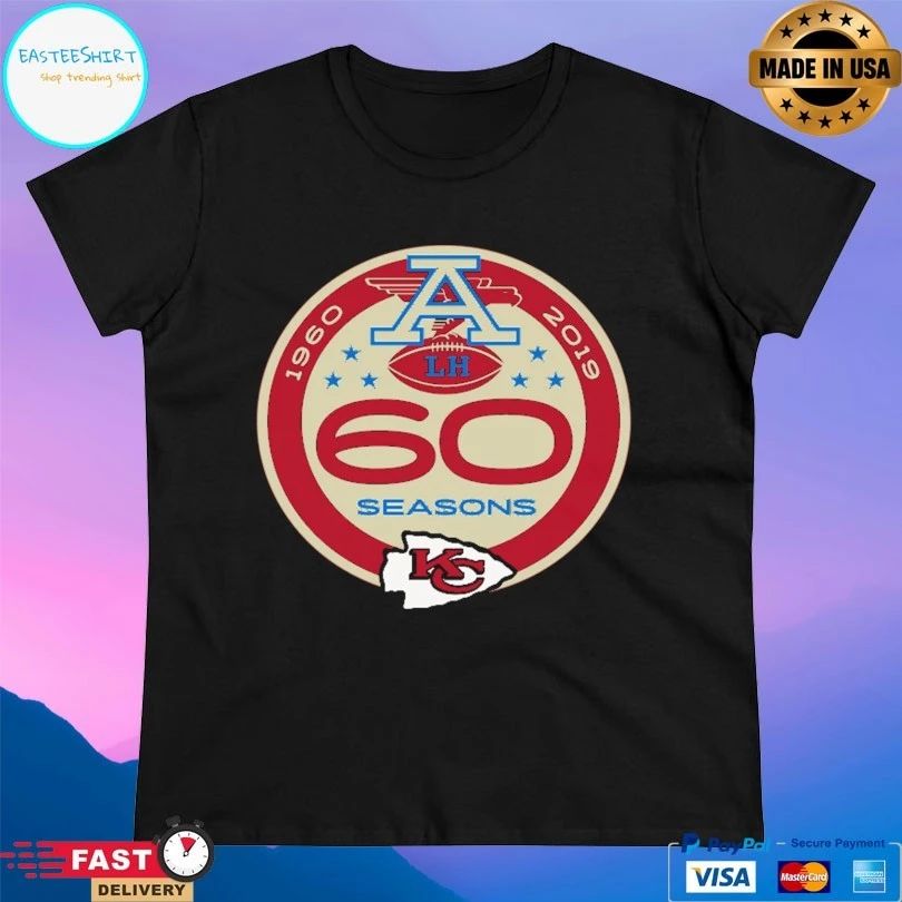 Kansas City Chiefs 60 Seasons 1960 – 2019 Logo T-shirt