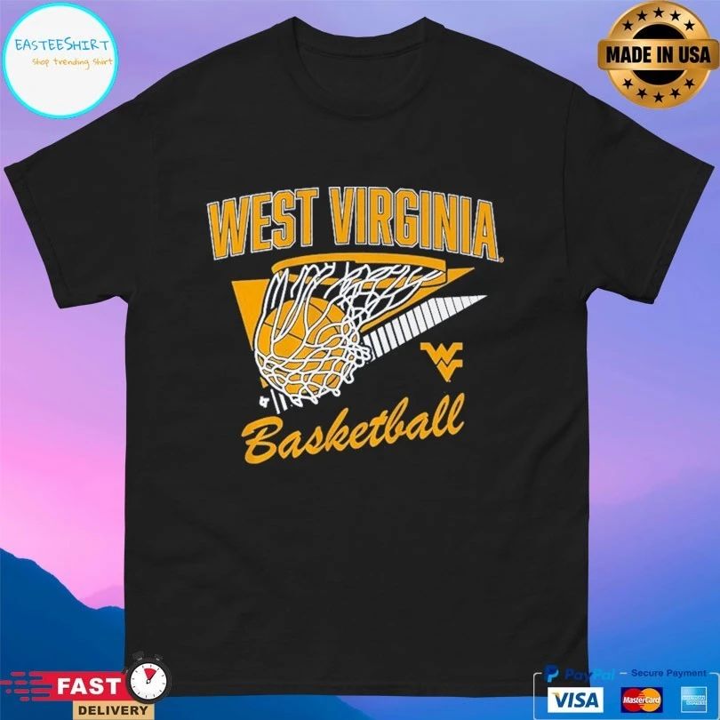 West Virginia Mountaineers Basketball Retro Swish T-shirts