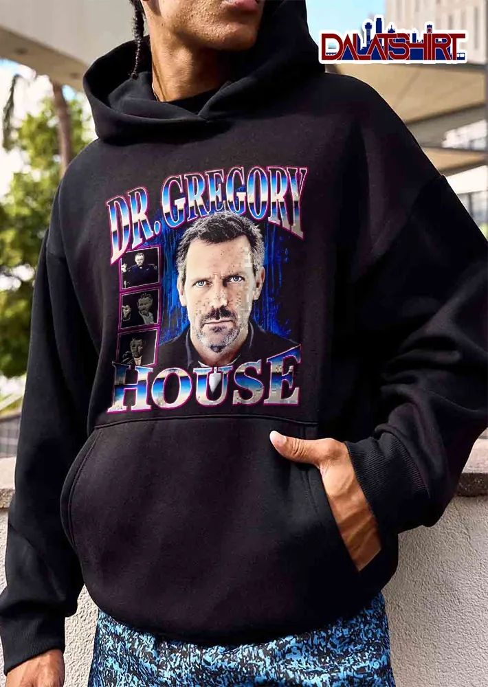 Dr Gregory House Close Up Portrait Inset Photos 90s Bootleg shirt