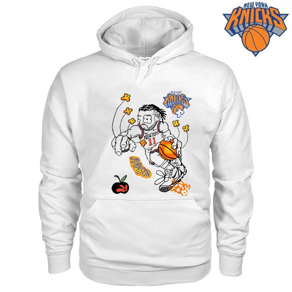 New York Knicks Champions NBA 2026 Jalen Brunson Flower Cartoon Doodle Shirt