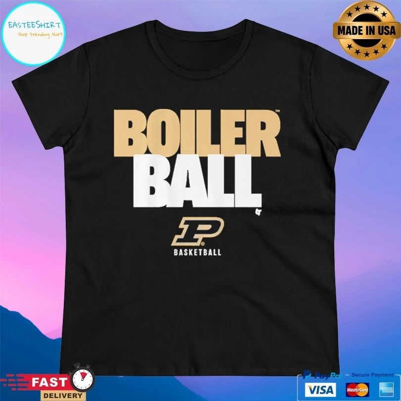 Purdue Boilermakers Men’s Basketball Boiler Ball Text Stack T-shirts