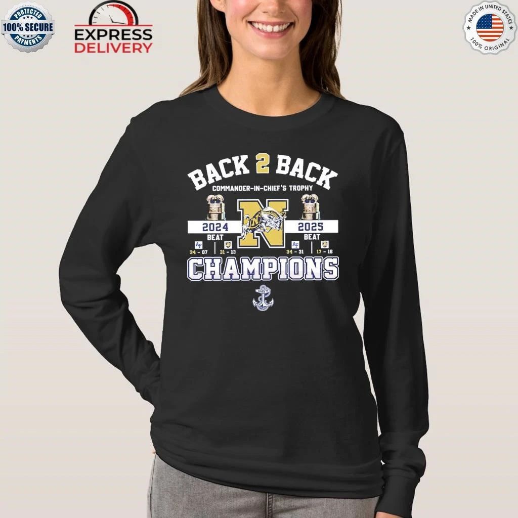 2025 Navy Midshipmen B2B Commander-in-Chief’s Trophy Champs Shirt