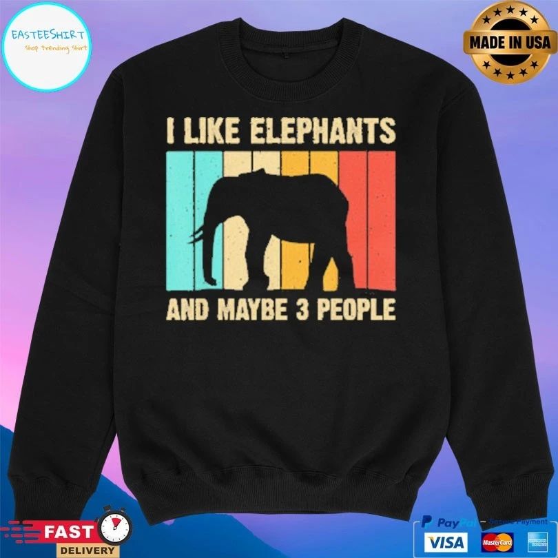 I Like Elephants And Maybe 3 People Vintage T-shirt