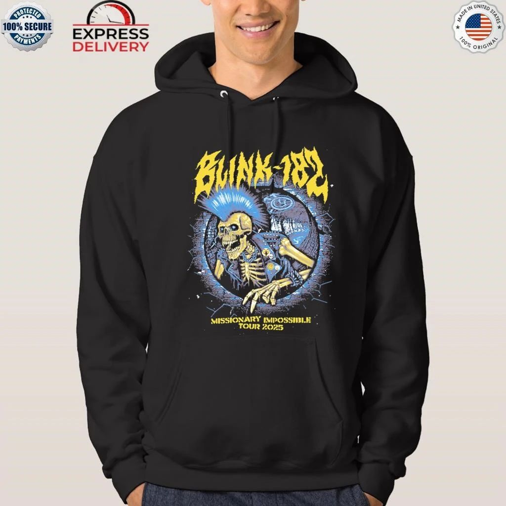 Blink 182 Mohawk Skeleton 2025 Tour Shirt
