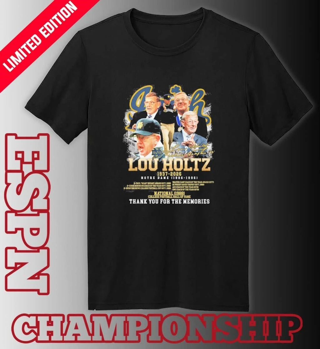 Lou Holtz 1937-2026 Notre Dame Legends Coach Shirt