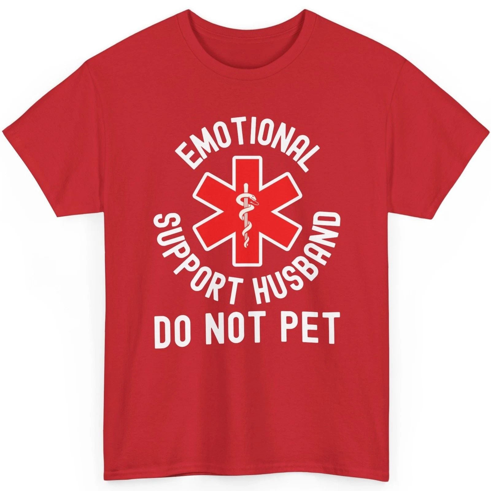 Emotional Support Husband T-Shirt Funny Do Not Pet Humor Gift Snake Emblem