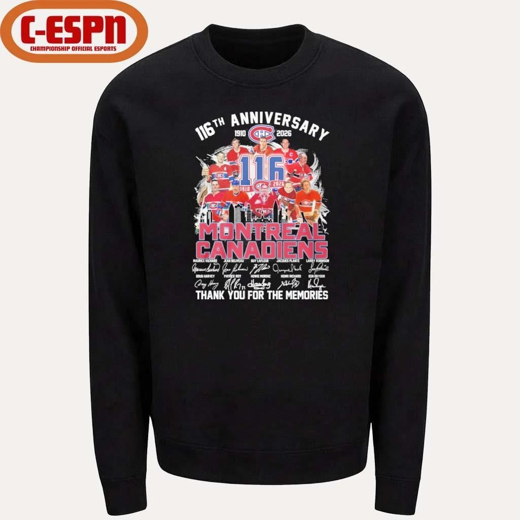 116th Anniversary 1910-2026 Montreal Canadiens Team Hockey Signatures Shirt