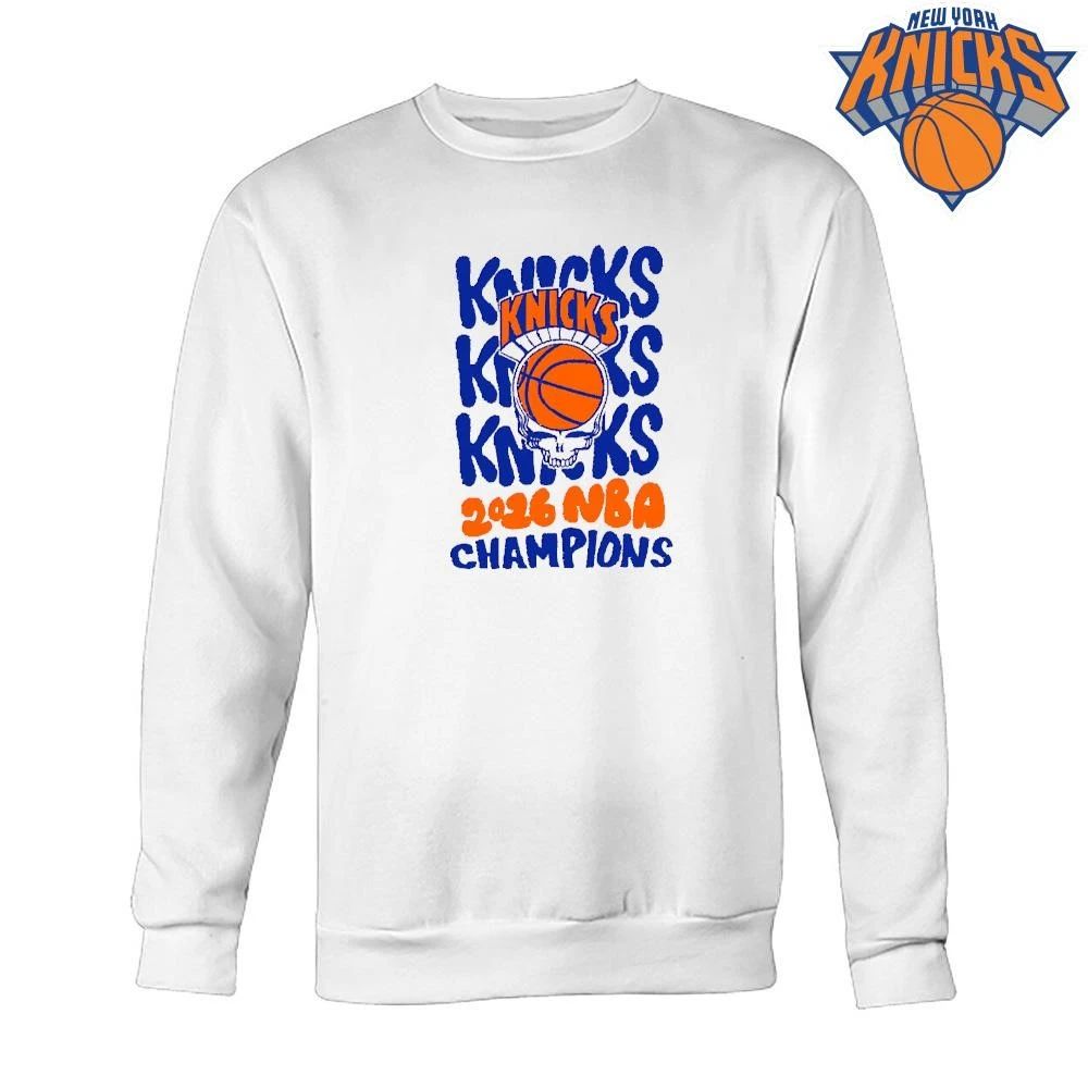 New York Knicks Champions NBA 2026 Grateful Dead Steal Your Face Skull Shirt