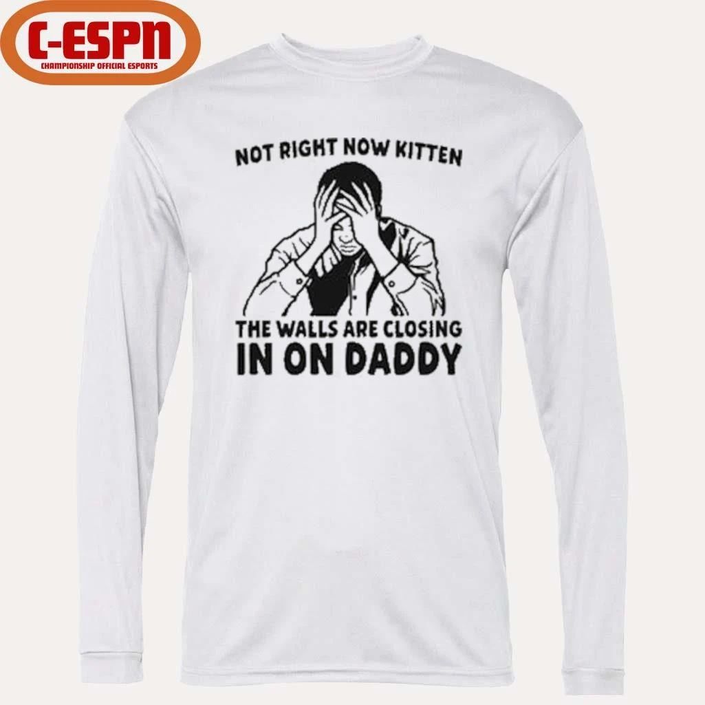 Not Right Now Kitten The Walls Are Closing In On Daddy T-Shirt