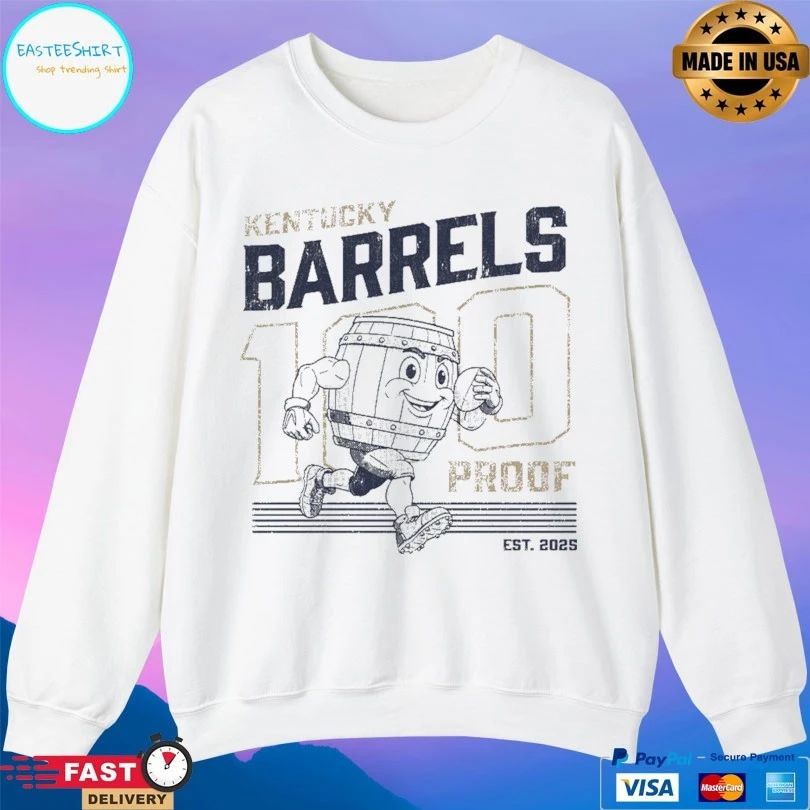 100 Proof Retro Mascot Kentucky Barrels Youth Est 2025 T-shirts