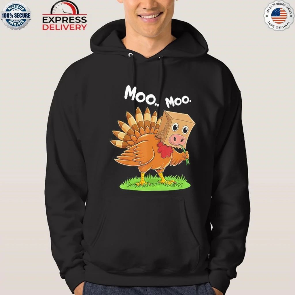 Turkey Cow Moo Moo Funny Thanksgiving Shirt