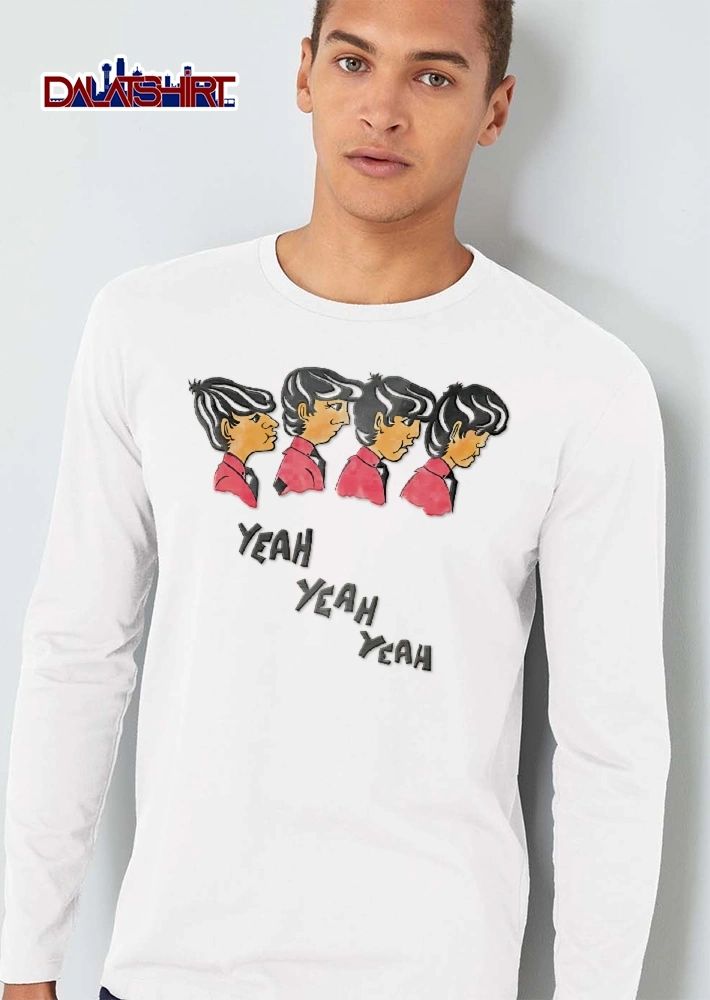 Yeah Cartoon Caricatures Four Men Red Shirts shirt