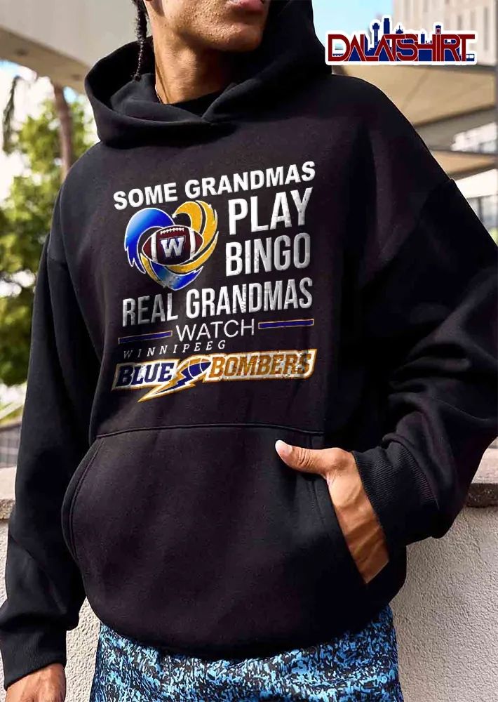 Winnipeg Blue Bombers Some Grandmas Play Bingo Real Watch Glitter Heart Swirl Football Logo shirt