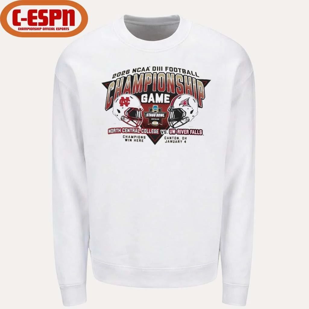 North Central college Vs UW-River Falls Division III Football Championship Game Helmet Shirt