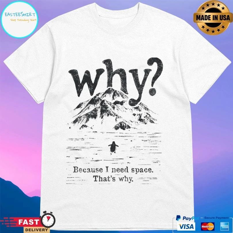 Nihilist Penguin Why Because I Need Space That’s Why T-shirts