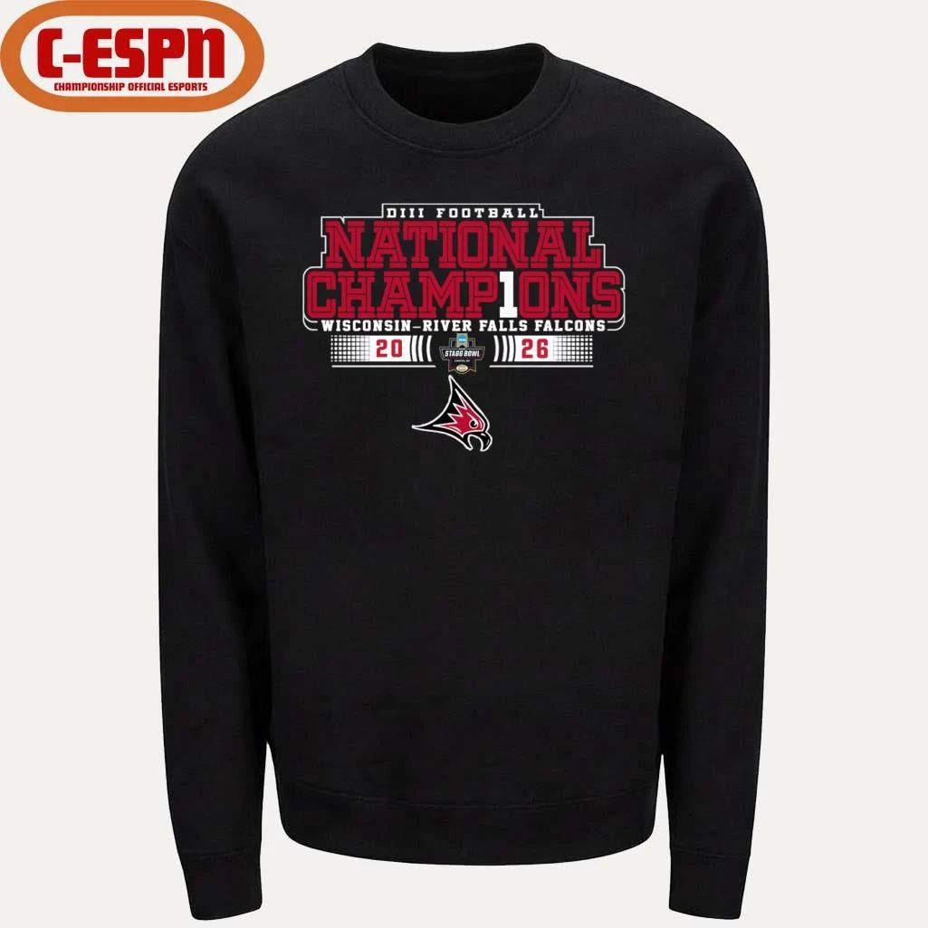 UW-River Falls Falcons NCAA DIII Football National Champions T-Shirt