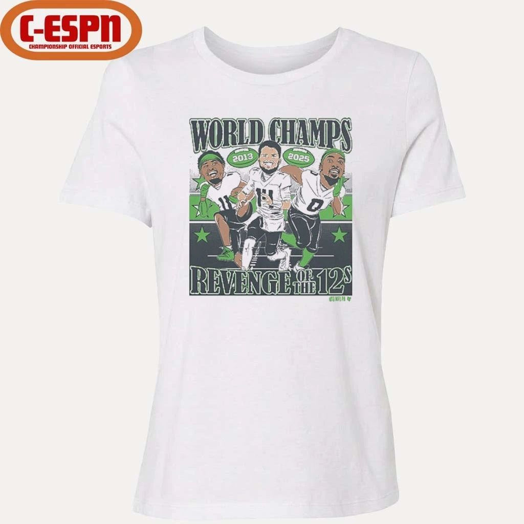Sam Darnold, Jaxon Smith-Njigba, & DeMarcus Lawrence World Champions Caricatures Shirt