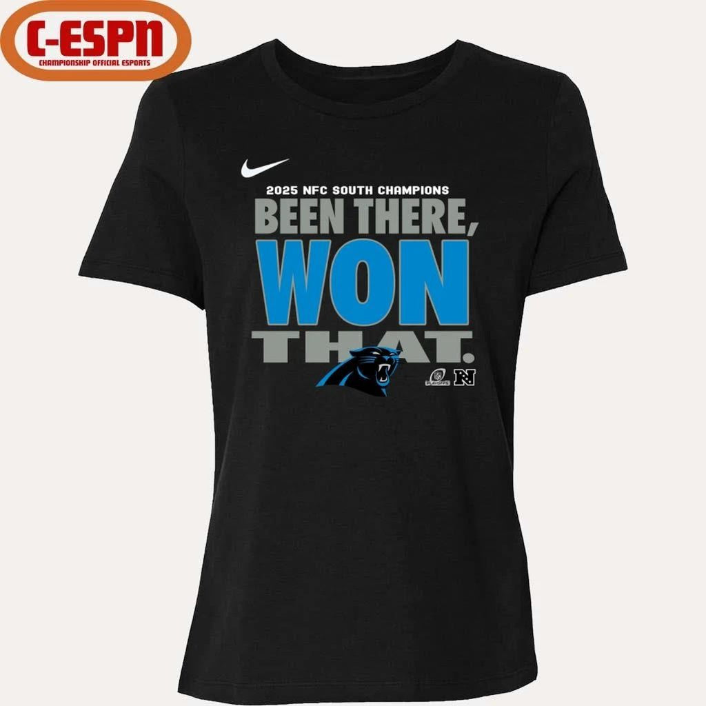 Been There Won That Carolina Panthers 2025 NFC South Division Champions Locker Room T-shirt