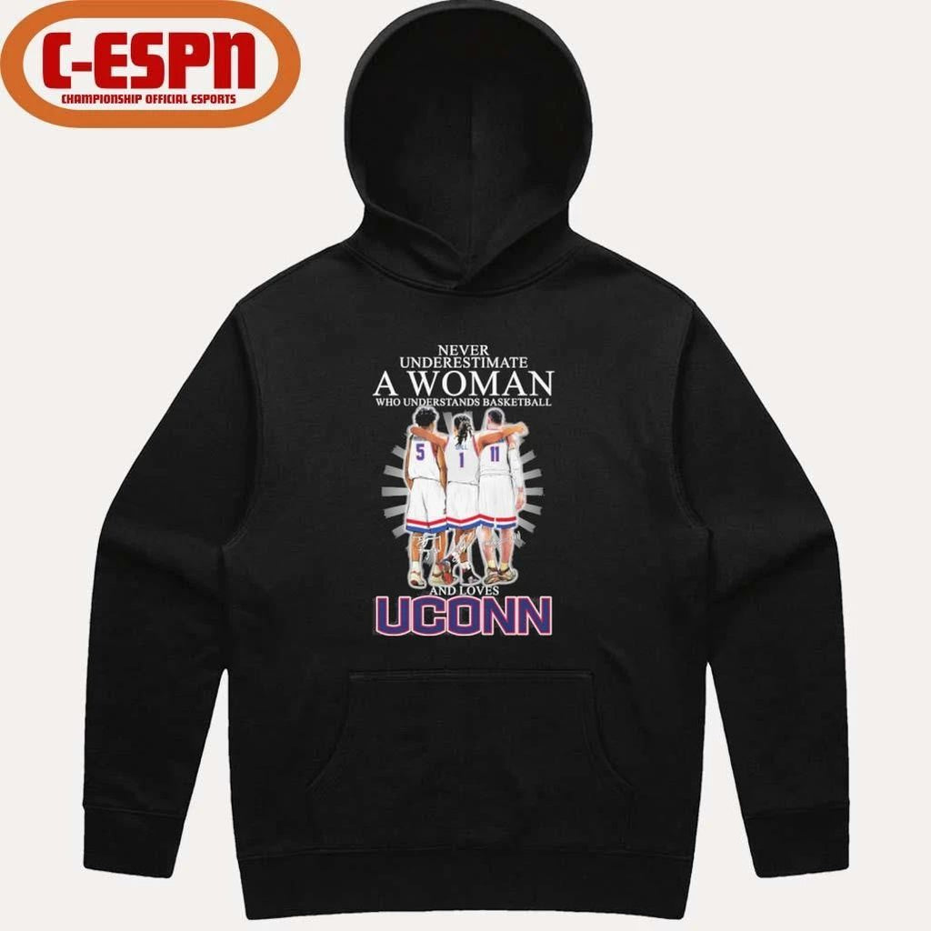 Never Underestimate A Woman Who Understands Basketball And Loves Uconn Huskies 2026 Shirt